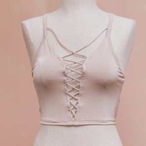 Urban Outfitters Silence + Noise Nude Bra Crop Top